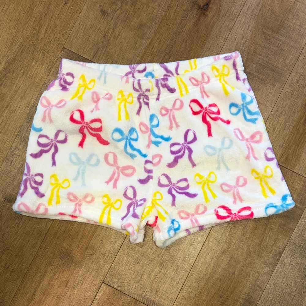 Colorful Bow Print Kids Pajama Shorts